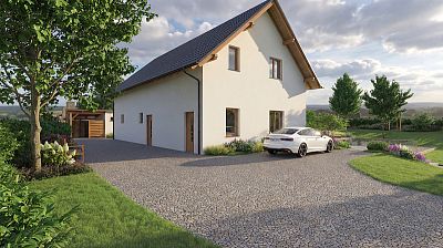 Návrh zahrady s přelivovým bazénem