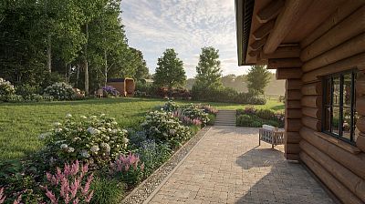 Návrh zahrady u lesa