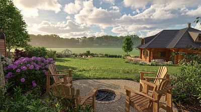 Návrh zahrady u lesa