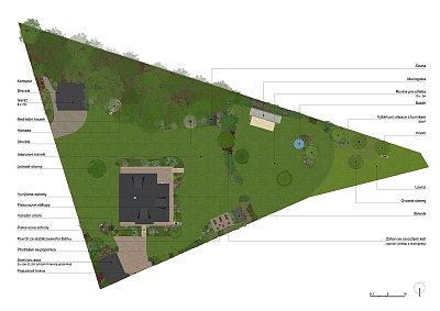 Návrh zahrady u lesa