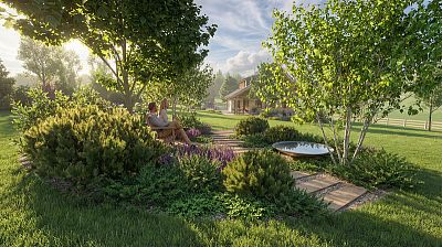 Realizace zahrad včetně koupacích jezírek a údržba zeleně v Hradci Králové