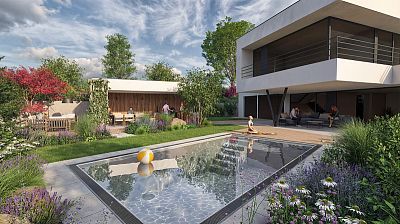 Realizace zahrad včetně koupacích jezírek a údržba zeleně v Hradci Králové